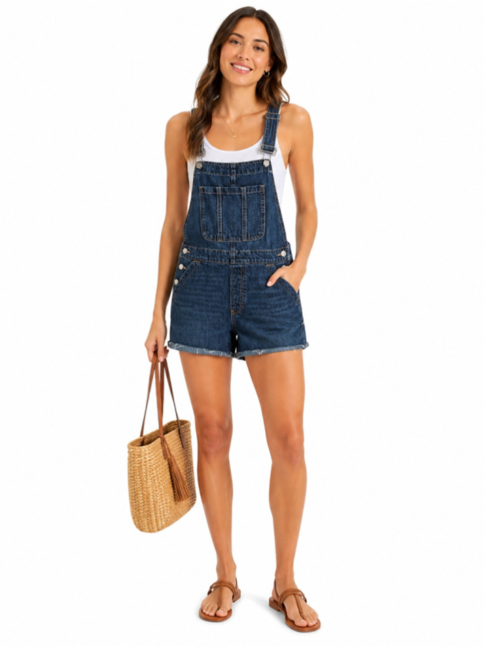 GAP Denim Short Overalls Women's Size S Blue Jean Bib Romper Adjustable Straps
